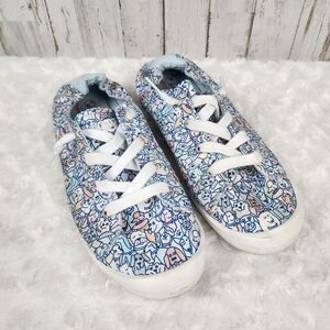 Bobs by Skechers Beach Bingo Rovers Rally Dog Print Sneakers Blue Size 10